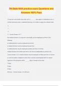 PA State NHA practice exam Questions and Answers 100&percnt; Pass