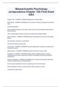 Massachusetts Psychology  Jurisprudence Chapter 19A Final Exam Q&A
