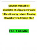 Solution Manual for Principles of Corporate Finance 14th Edition by Richard Brealey&comma; Stewart Myers&comma; Franklin Allen and Alex Edmans&comma; Complete Chapter 1 - 34 