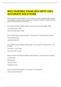  NICU NURSING EXAM 2024 WITH 100&percnt; ACCURATE SOLUTIONS
