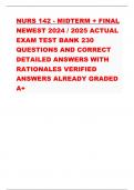 NURS 142 - MIDTERM &plus; FINAL NEWEST 2024 &sol; 2025 ACTUAL EXAM TEST BANK 230 QUESTIONS AND CORRECT DETAILED ANSWERS WITH RATIONALES VERIFIED ANSWERS ALREADY GRADED A&plus;  Condom Catheter &quest; &ndash; Putting ON -Pull condom down to base&comma; hold it with non dominant hand&comma; ge