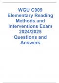 WGU C909 Elementary Reading Methods and Interventions Exam 2024&sol;2025 Questions and Answers
