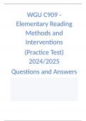 WGU C909 - Elementary Reading Methods and Interventions  &lpar;Practice Test&rpar; 2024&sol;2025  Questions and Answers