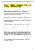 NACE PN TO RN EXAM 2024 WITH 100&percnt; ACCURATE SOLUTIONS