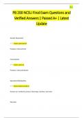 PB 200 NCSU Final Exam Questions and  Verified Answers &vert; Passed A&plus; &vert; Latest  Update