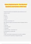 Power Engineering 4A - Test Review 4 Questions and Answers 100&percnt; Pass