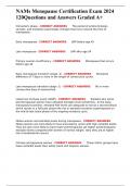 NAMs Menopause Certification Exam 2024 120Questions and Answers Graded A&plus;