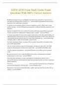 IAEM AEM Exam Study Guide Exam Questions With 100&percnt; Correct Answers