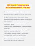 A&P Exam 1&semi; Portage Learning Questions and Answers 100&percnt; Pass