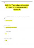 RNUR 234 &OpenCurlyDoubleQuote;Fluids Imbalance in pediatric  pt&rdquo; Questions and Verified Answers &vert;  Passed &vert; A&plus;