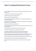 Topic 8&period; Inadequate Disclosure Fraud Questions and Answers 100&percnt; Solved
