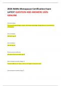 2024 NAMs Menopause Certification Exam LATEST QUESTION AND ANSWERS 100&percnt; GENUINE 