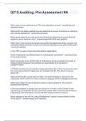 D215 Auditing&comma; Pre-Assessment PA Questions and Answers 100&percnt; Accurate