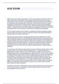 AUD EXAM QUESTIONS AND ANSWERS 100&percnt;  SOLVED
