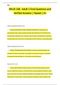 RNUR 238 - Adult 2 Final Questions and  Verified Answers &vert; Passed &vert; A&plus; 