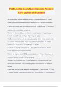 Post License Exam Questions and Answers 100&percnt; Verified and Updated