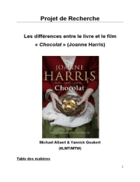projet de recherche (Chocolat, Joanne Harris