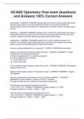 OCANZ Optometry final exam Questions  and Answers 100&percnt; Correct Answers