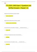 TTU ZOOL 2403 Exam 2 Questions and  Verified Answers &vert; Passed &vert; A&plus; 