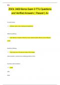 ZOOL 2403 Boros Exam 3 TTU Questions  and Verified Answers &vert; Passed &vert; A&plus;