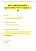 ZOOL 2403 Boros lecture exam 3 Questions and Verified Answers &vert; Passed &vert;  A&plus;