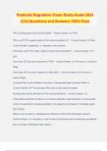 Pesticide Regulation Exam Study Guide 2024 &lpar;CA&rpar; Questions and Answers 100&percnt; Pass