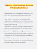 CA Branch 2 Field Rep Study Guide with 100&percnt; Complete Solutions