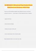 CA BRANCH 3 Structural Pest Control Exam Questions and Answers 100&percnt; Pass