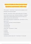 PCA's & California Pest Control Exam Questions and Answers 100&percnt; Pass