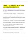  SANE A EXAM 2024 WITH 100&percnt; ACCURATE SOLUTIONS