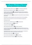 BMAT Biology- Circulatory System Review Questions and Answers