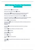 BMAT Biology Practice Test Questions and Answers