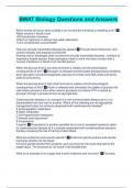 BMAT Biology Questions and Answers