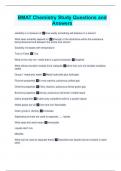 BMAT Chemistry Study Questions and Answers