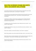 NLN PAX SCIENCE EXAM 2024 WITH 100&percnt; ACCURATE SOLUTIONS