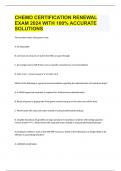 CHEMO CERTIFICATION RENEWAL EXAM 2024 WITH 100&percnt; ACCURATE SOLUTIONS