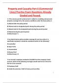 Property and Casualty Part 6 &lpar;Commercial  Lines&rpar; Practice Exam Questions Already  Graded and Passed&period;