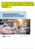 TEST BANK For Human Resources Management in Canada&comma; 15th Canadian Edition&comma; Verified Chapters 1 - 17&comma; Complete Newest Version