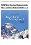 TEST BANK for Operations Management&comma; 14th Edition by William J&period; Stevenson&comma; Verified Chapters 1 - 19&comma; Complete Newest Version
