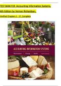TEST BANK For Accounting Information Systems 4th Edition by Vernon Richardson&comma; Verified Chapters 1 - 17&comma; Complete Newest Version