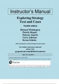 Solution Manual for Exploring Strategy Text And Cases 12th Edition Gerry Johnson&comma; Richard Whittington