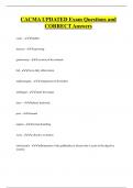 CACMA UPDATED Exam Questions and  CORRECT Answers