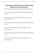 Fair Housing and Antitrust exam &vert; Questions with 100&percnt; Correct Verified Answers