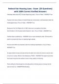 Federal Fair Housing Laws - Exam &lpar;25 Questions&rpar; with 100&percnt; Correct Verified Answers