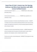 Exam Prep&colon; SC Unit I&colon; License Law&comma; Fair Housing&comma; Antitrust&comma; and Ethics Exam Questions with 100&percnt; Correct Verified Answers