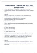 Fair Housing Exam &vert; Questions with 100&percnt; Correct Verified Answers