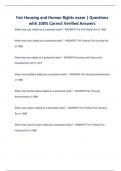 Fair Housing and Human Rights exam &vert; Questions with 100&percnt; Correct Verified Answers