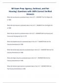 MI Exam Prep&colon; Agency&comma; Antitrust&comma; and Fair Housing&vert; Questions with 100&percnt; Correct Verified Answers