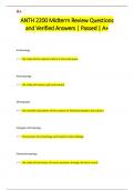 ANTH 2200 Midterm Review Questions  and Verified Answers &vert; Passed &vert; A&plus;
