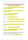 Code-HS Unit 1-12 Revised Questions and Answers &sol; Sure A &plus;